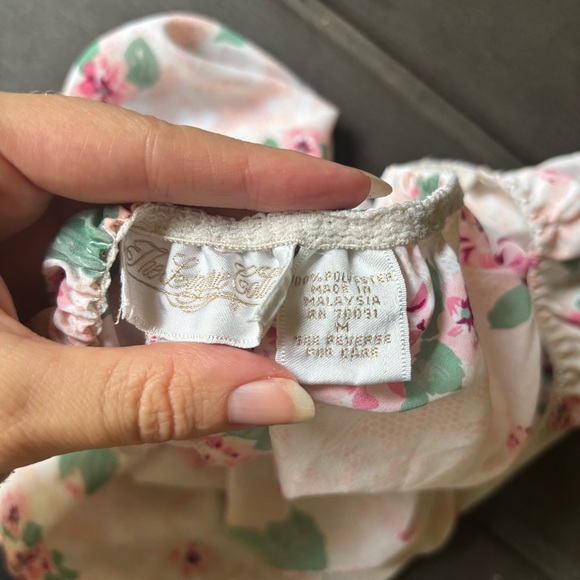 Vintage 90s Floral Lingerie Set Cami and Shorts Pink Green | Medium - Picture 9 of 10